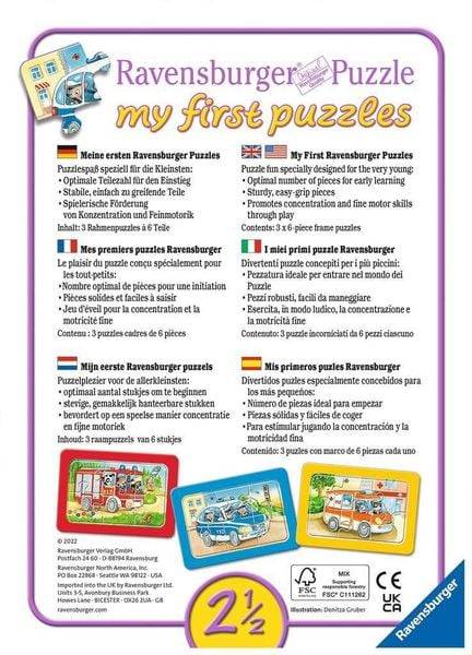 Puzzle Ravensburger MfP Tiere im Einsatz 3 X 6 Teile