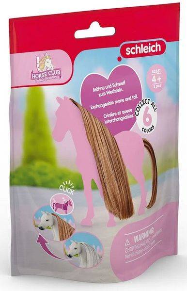 Schleich 42651 - Horse Club, Haare Beauty Horses Choco, Wechsel-Haar-Set Mähne+Schweif
