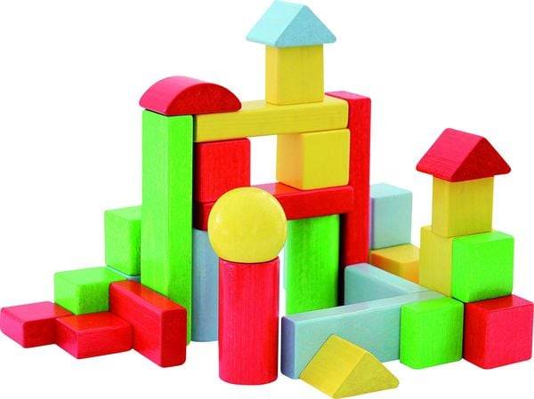 Vedes SpielMaus Holz Bausteine in Trommel, 90 Stü ck, bunt
