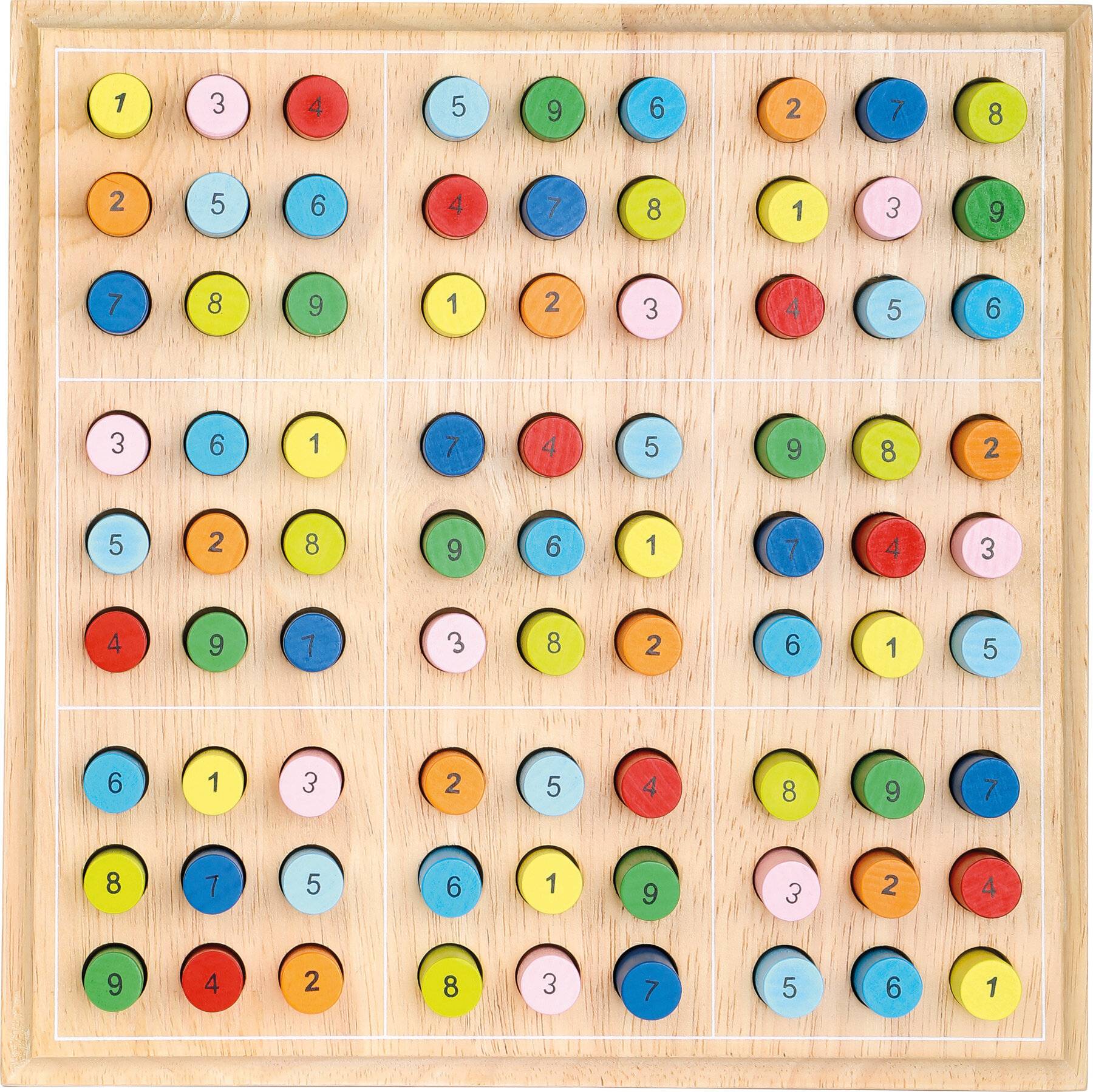 small foot 2489 Sudoku bunt aus Holz, Brettspiel