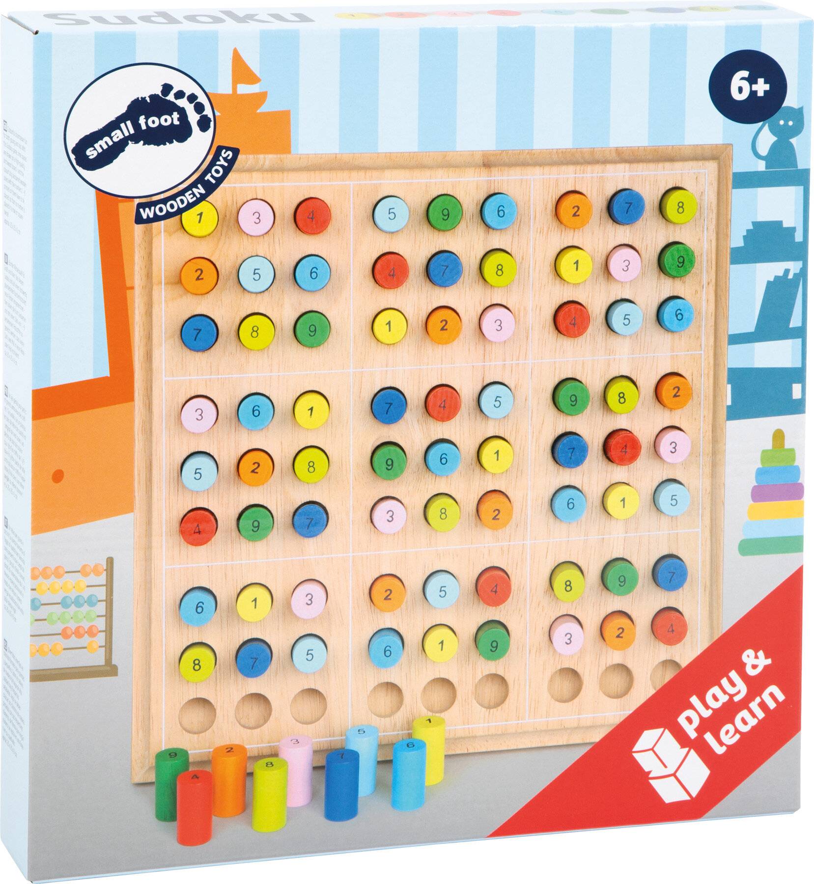 small foot 2489 Sudoku bunt aus Holz, Brettspiel