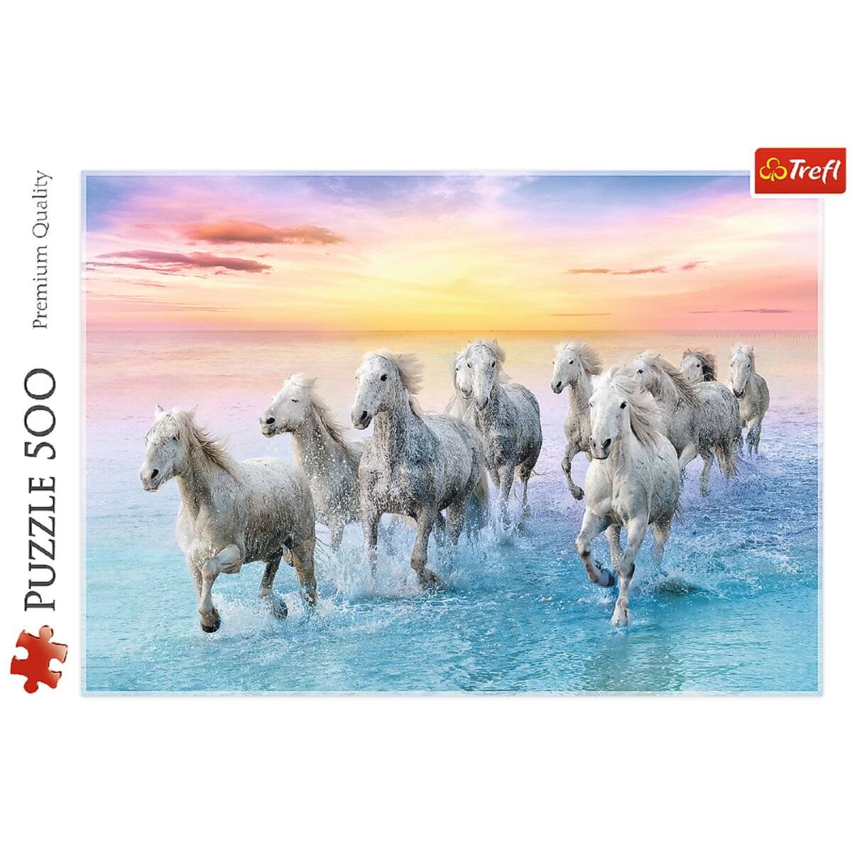 Galloping White Horses Puzzle 500 Teile Atemberaubendes Pferde Motiv