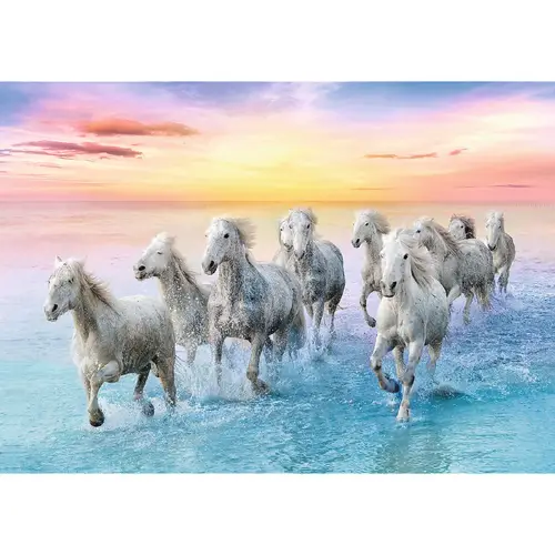 Galloping White Horses Puzzle 500 Teile Atemberaubendes Pferde Motiv Galloping White Horses Puzzle 500 Teile Atemberaubendes Pferde Motiv