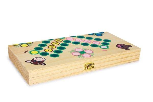 Small foot 6257 - Ludo Farmtiere, Würfelspiel, Holz, 29 cm