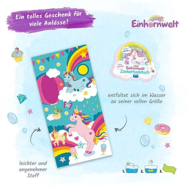 Trötsch Zauberbadetuch Einhornwelt