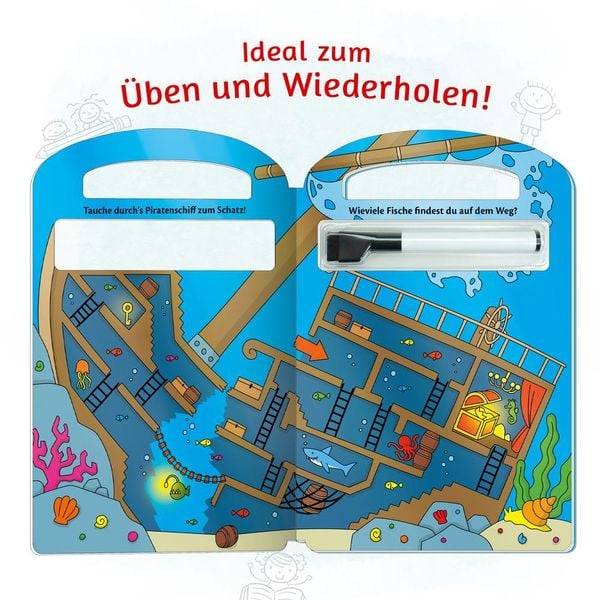 Trötsch Labyrinthe Schreib und Wisch Weg mit Stift