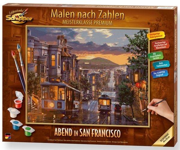 Schipper 609130896 - Malen nach Zahlen, Meisterklasse Premium, Abend in San Francisco, 40x50cm