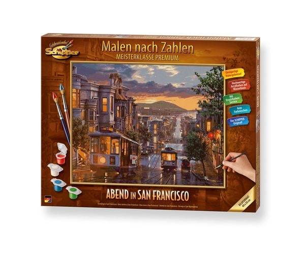 Schipper 609130896 - Malen nach Zahlen, Meisterklasse Premium, Abend in San Francisco, 40x50cm