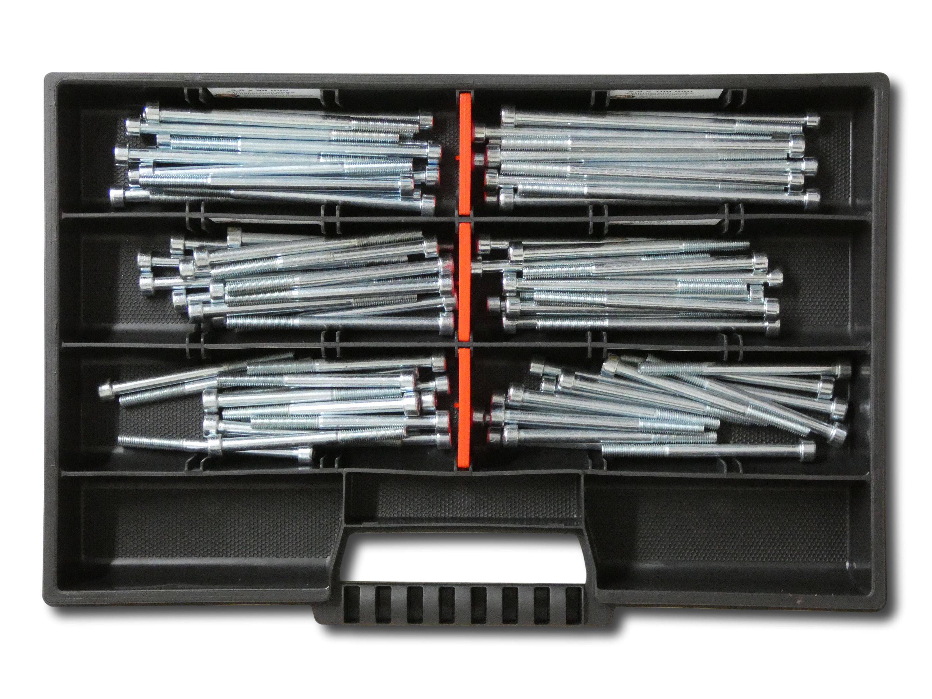 90 tlg Zylinderschrauben Sortiment M5 // 65mm-100mm Schrauben Set Schraubenbox DIN 912/ISO4762 Bolzen Vollgewindeschrauben Maschinenschrauben