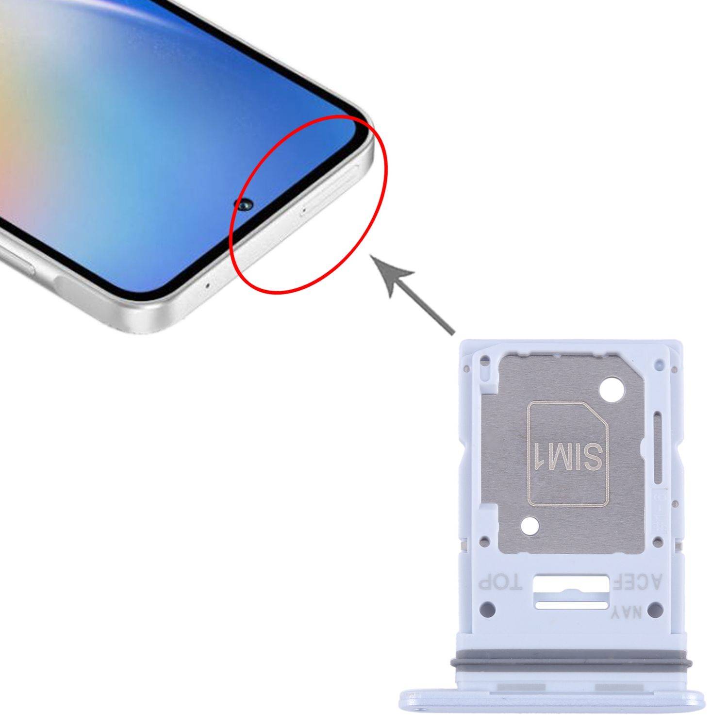 Für Samsung Galaxy A35 5G SM-A356B SIM + Micro SD-Kartenhalter Ersatzteil Silber