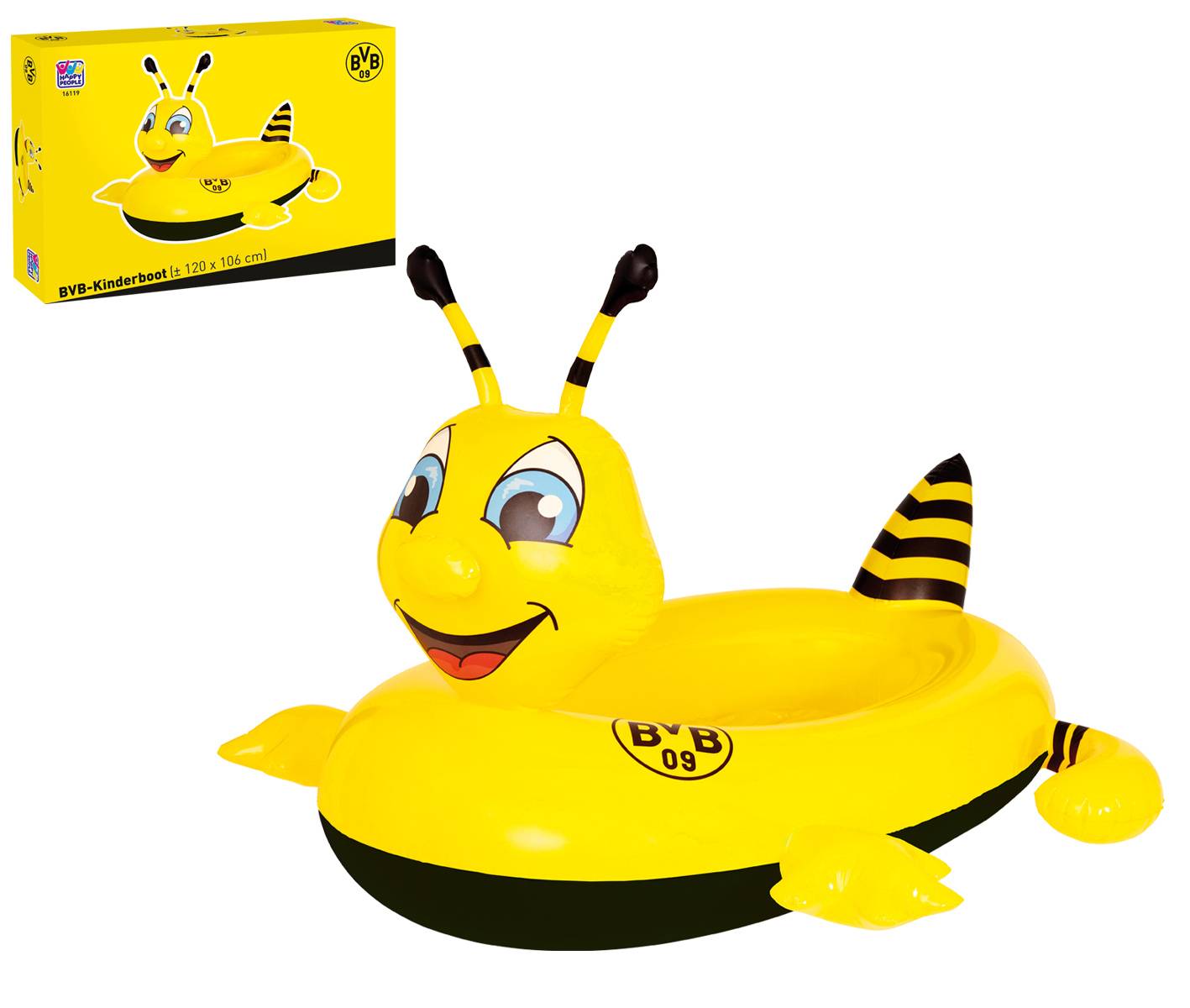 Happy People - Kinderboot - BVB Borussia Dortmund Emma (120x100x72cm) Schlauchboot Biene