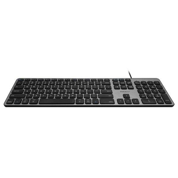 Macally UCZKEYHUBACSG erw. USB-C Tastatur, Englisches QWERTY Layout, Space Grey