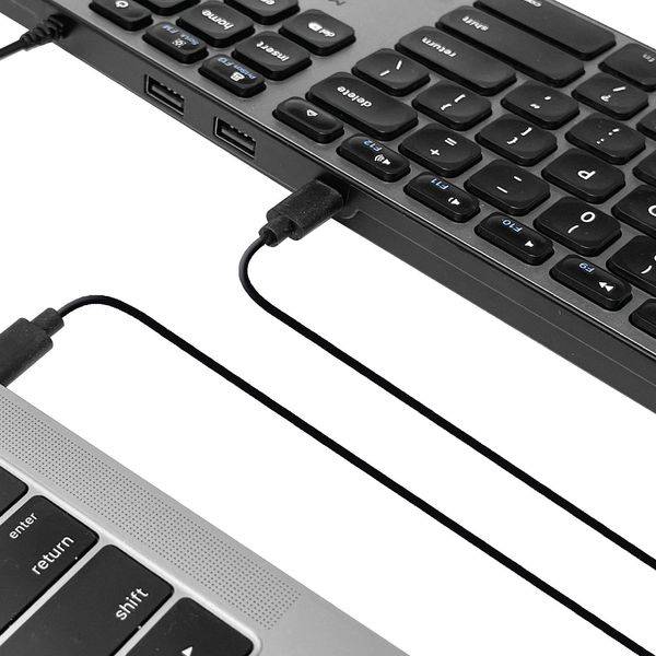 Macally UCZKEYHUBACSG erw. USB-C Tastatur, Englisches QWERTY Layout, Space Grey
