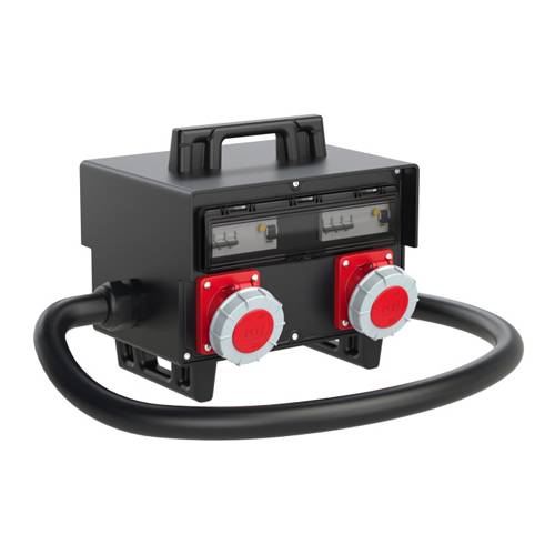 PC ELECTRIC 9504383 - Mobilverteiler "Schrems BV" (Eingang: 1x Stecker 400V/125A/5p + 2m Kabel | Ausgang: 2x