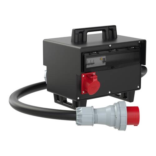 PC ELECTRIC 9504383 - Mobilverteiler "Schrems BV" (Eingang: 1x Stecker 400V/125A/5p + 2m Kabel | Ausgang: 2x