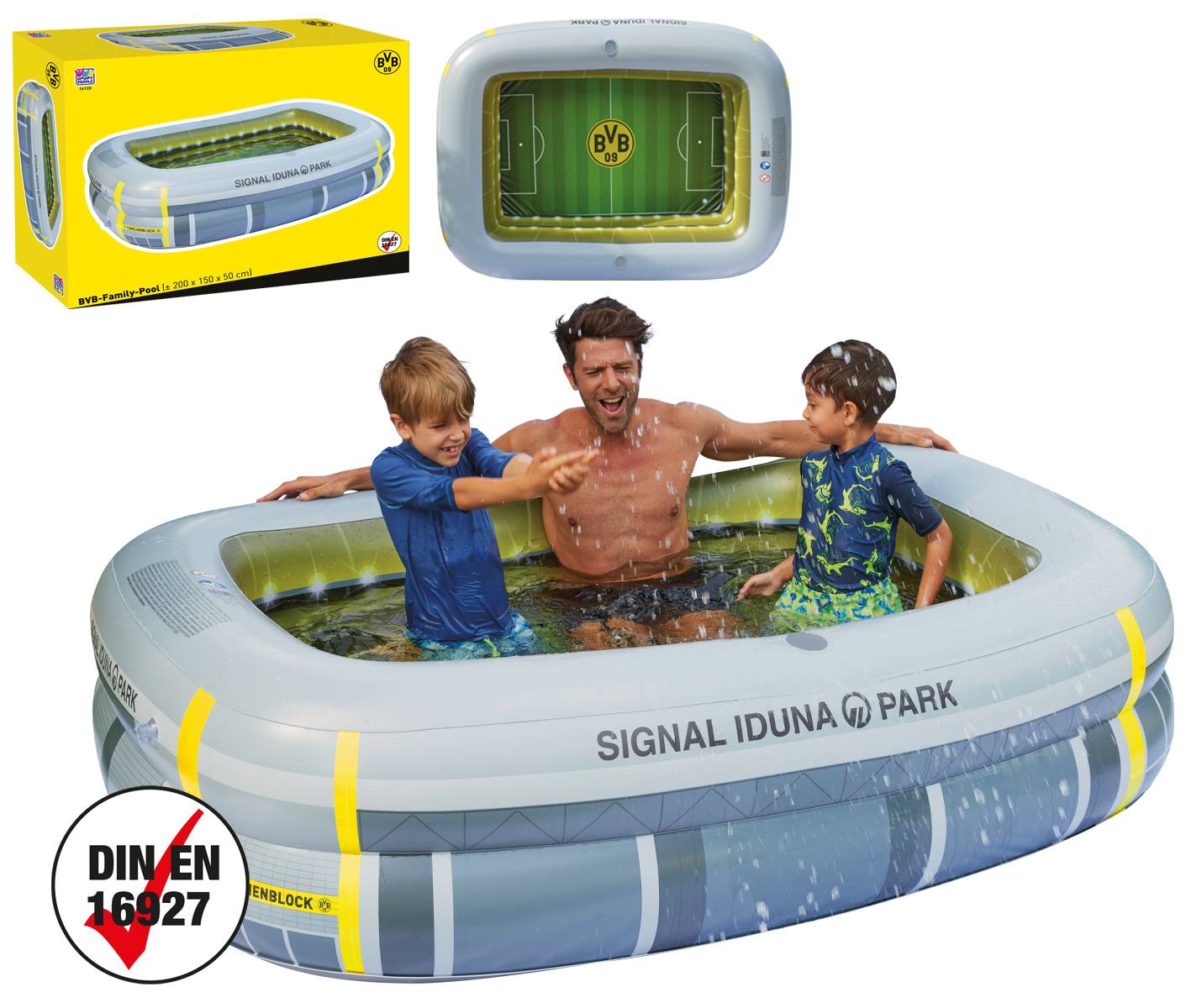 Happy People - Family Pool - BVB Borussia Dortmund (200x150x50cm) Planschbecken Signal Iduna Park