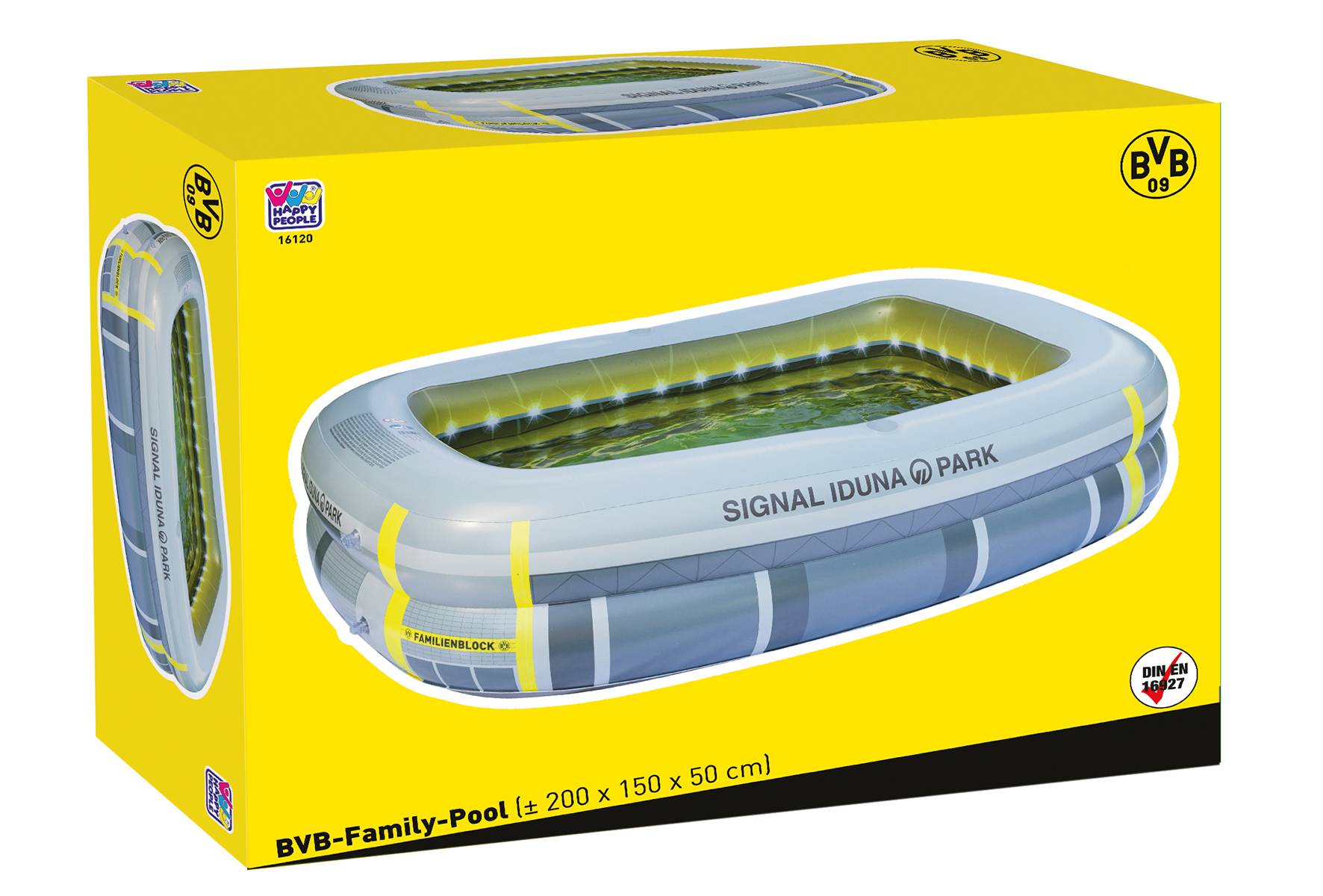 Happy People - Family Pool - BVB Borussia Dortmund (200x150x50cm) Planschbecken Signal Iduna Park