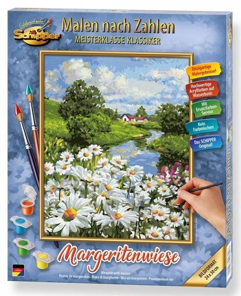 Schipper 609240899 - Malen nach Zahlen, Meisterklasse Klassiker, Margeritenwiese, 24x30cm