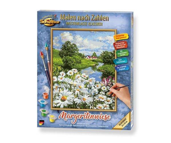 Schipper 609240899 - Malen nach Zahlen, Meisterklasse Klassiker, Margeritenwiese, 24x30cm