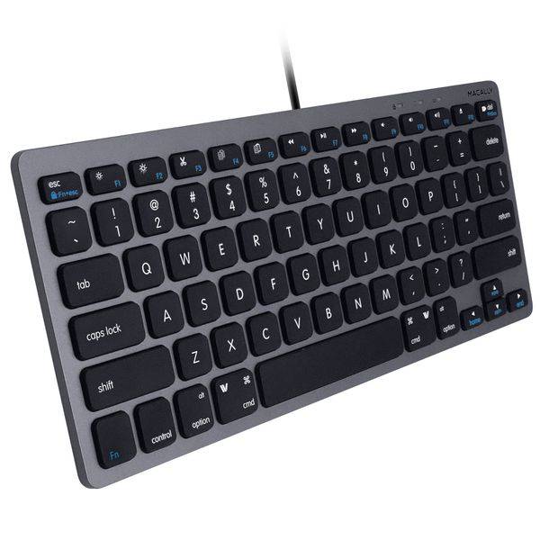 Macally SLIMKEYC-SG, kompakte USB-A-Tastatur für Mac, US QWERTY Tasten-Layout