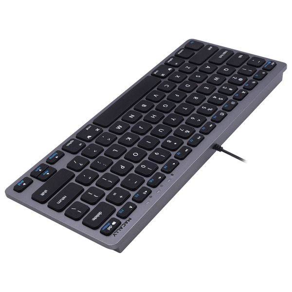 Macally SLIMKEYC-SG, kompakte USB-A-Tastatur für Mac, US QWERTY Tasten-Layout