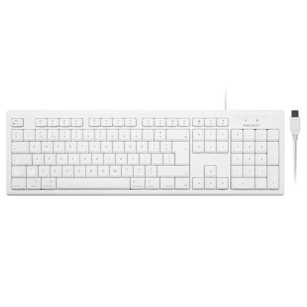 Macally QKEY-UK, erweiterte USB-A 105-Tasten-Tastatur mit Ziffernblock für Mac, englisches UK-Layout