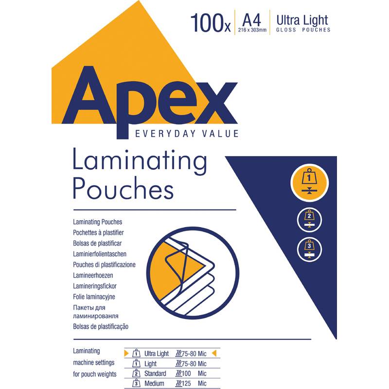 Apex Laminierfolientasche Ultra Light, A4, glänzend, 150 mic