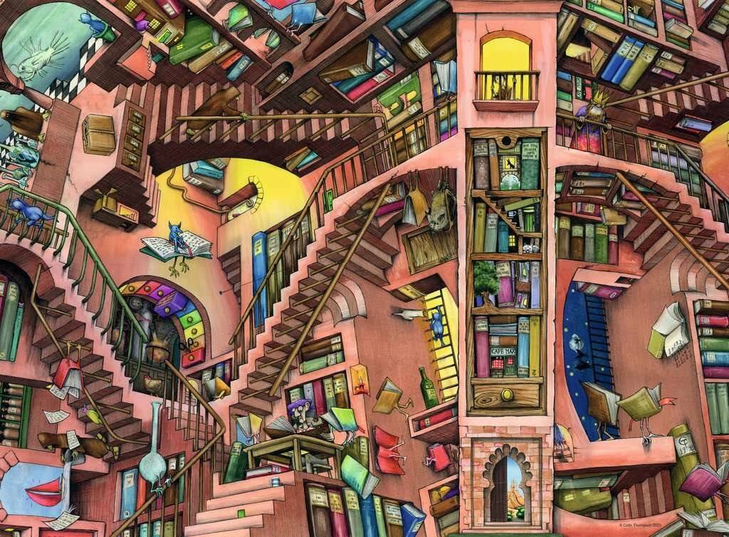 RAVENSBURGER Puzzle Absurde Bibliothek 500 Teile