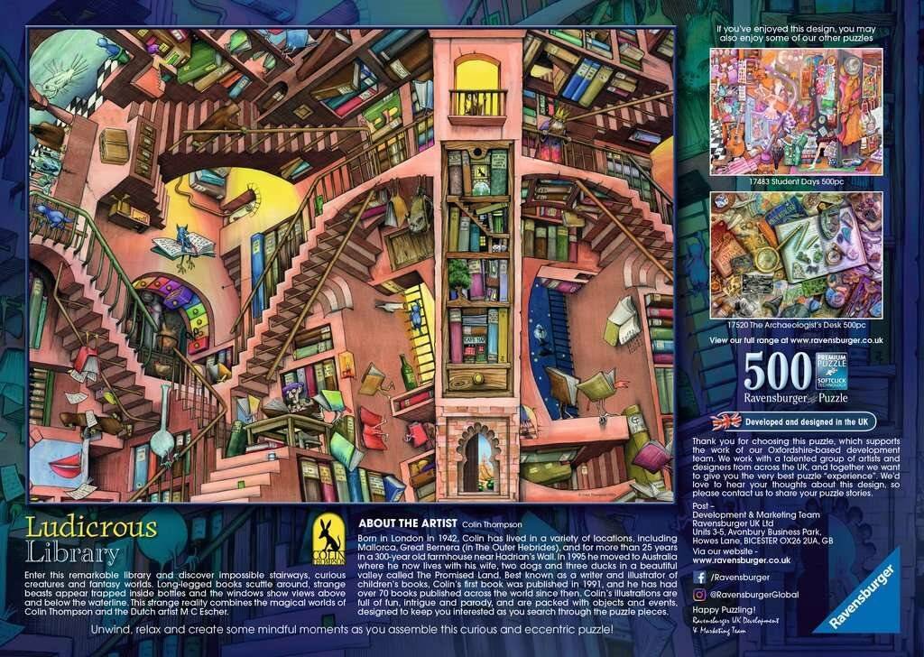 RAVENSBURGER Puzzle Absurde Bibliothek 500 Teile