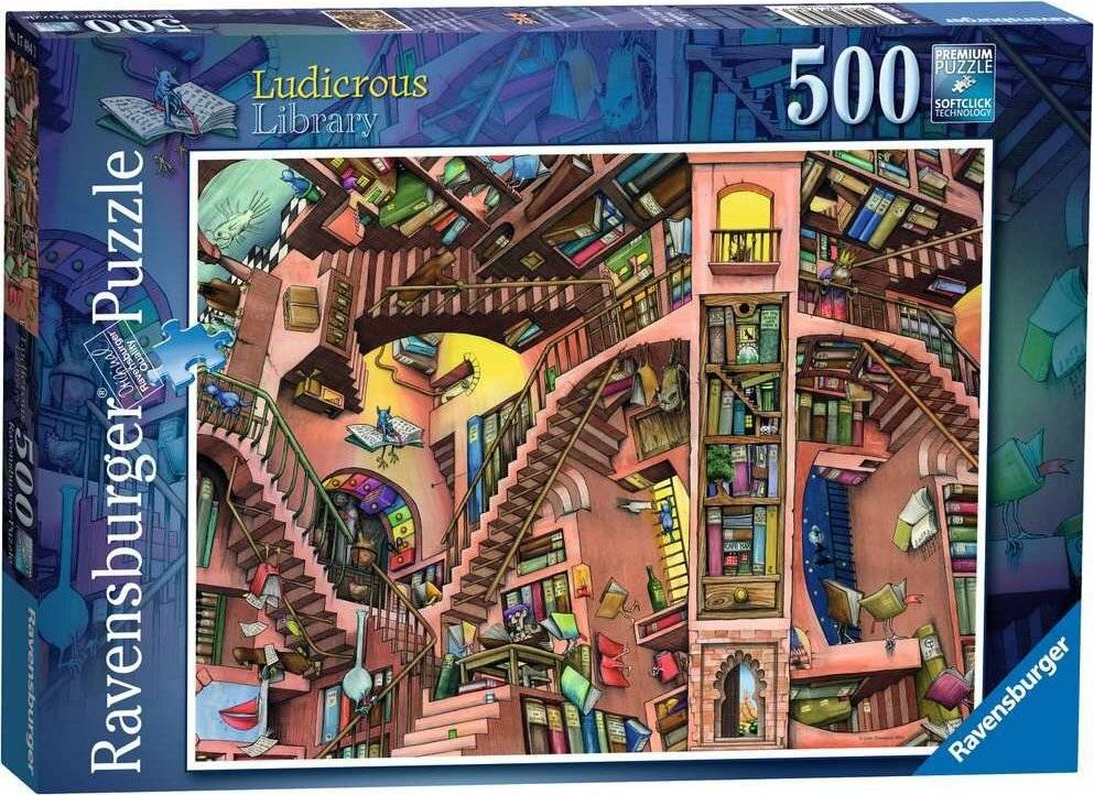 RAVENSBURGER Puzzle Absurde Bibliothek 500 Teile
