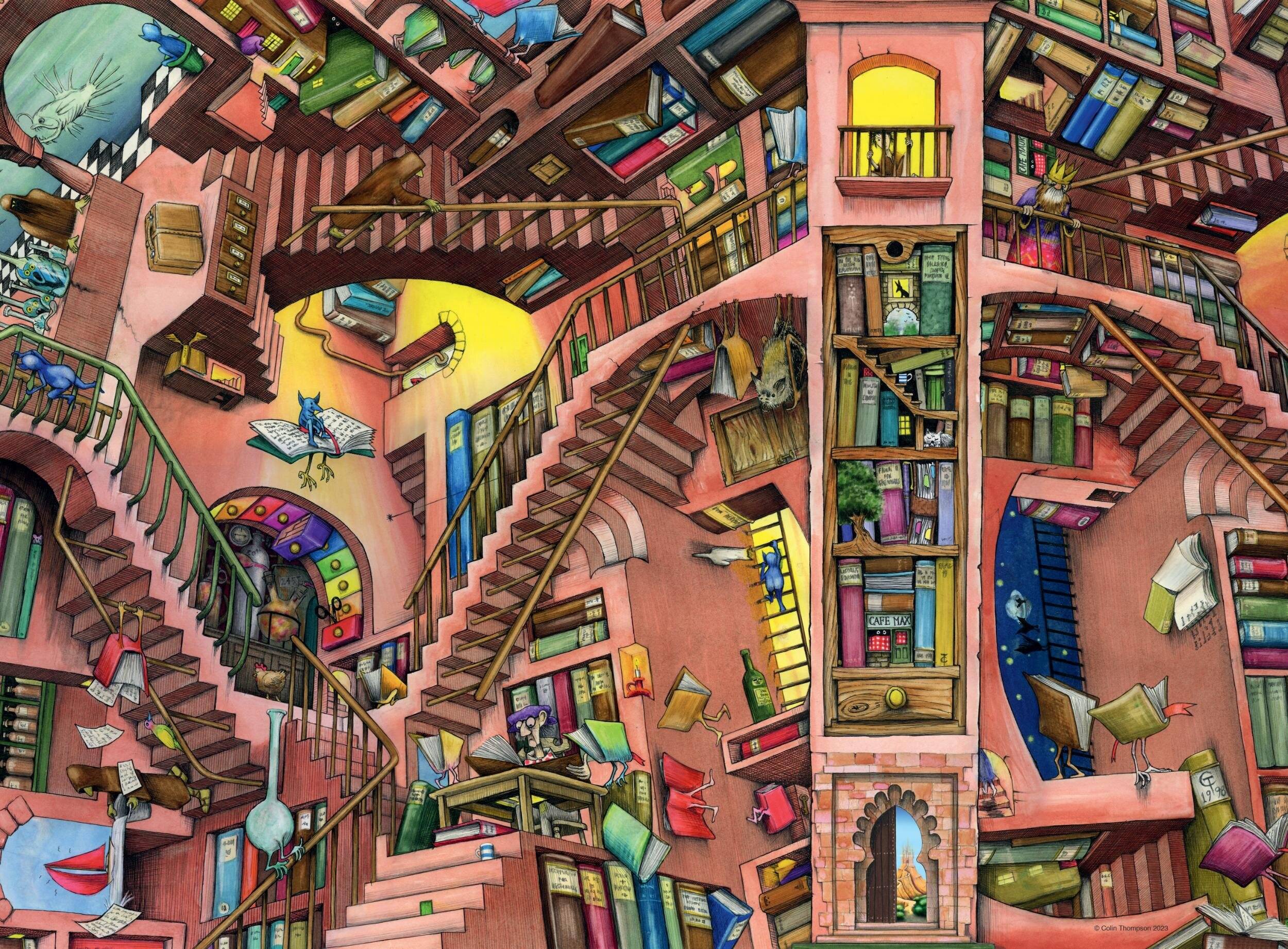 RAVENSBURGER Puzzle Absurde Bibliothek 500 Teile