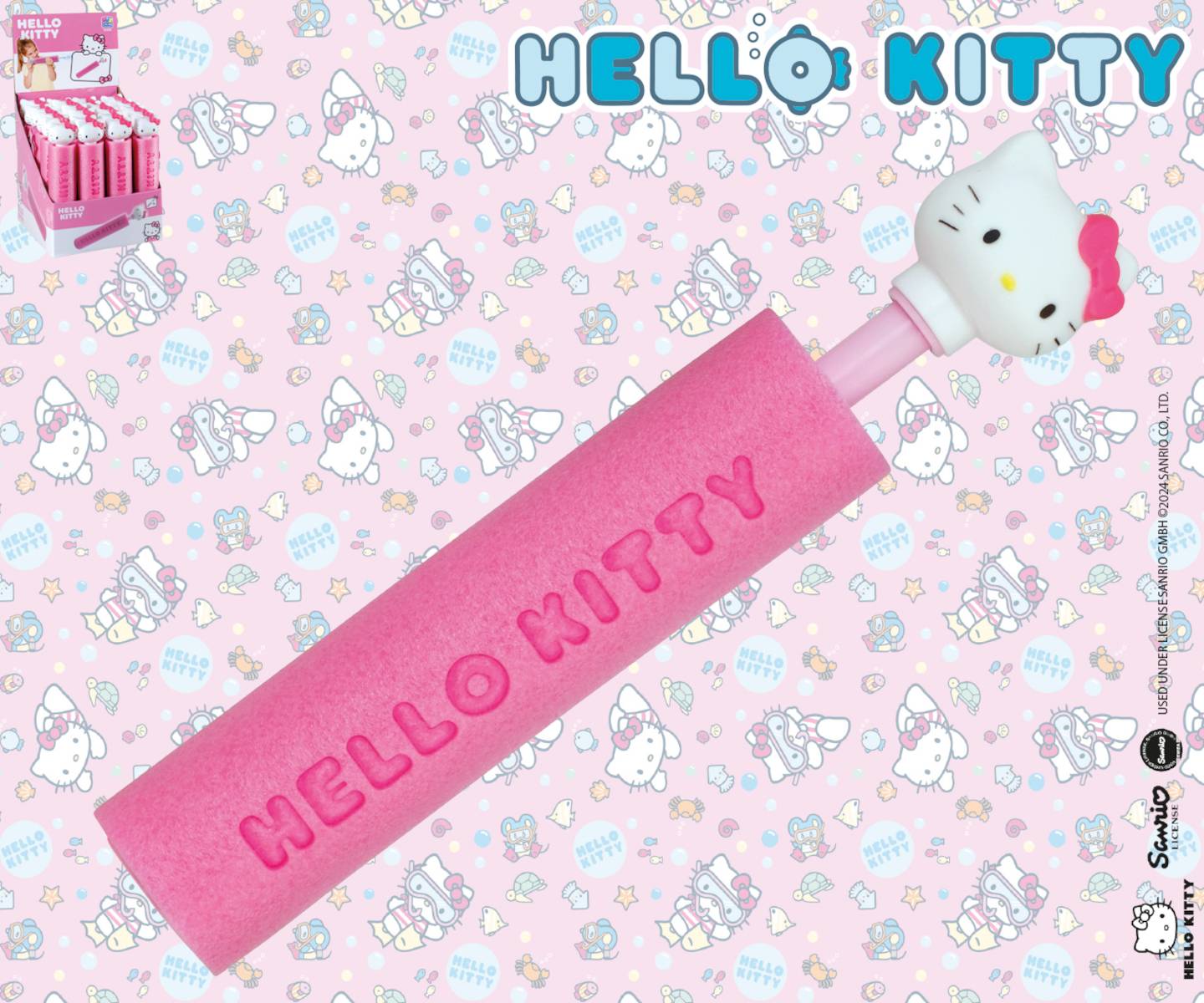 Happy People - Wasserspritze - Hello Kitty Foamshooter mit 3D Kopf (26cm) Wasserpistole