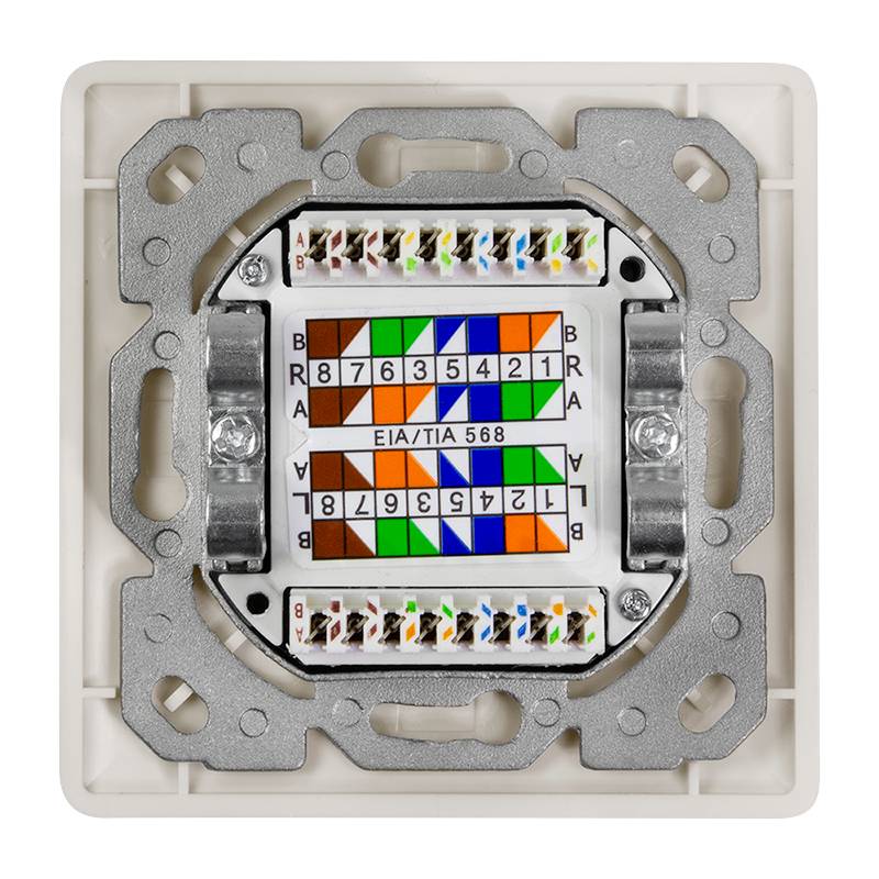 Logilink Cat.6A Netzwerkdose UP2x RJ45 geschirmt,reinweiß Multimedia-Technik Netzwerkzubehör