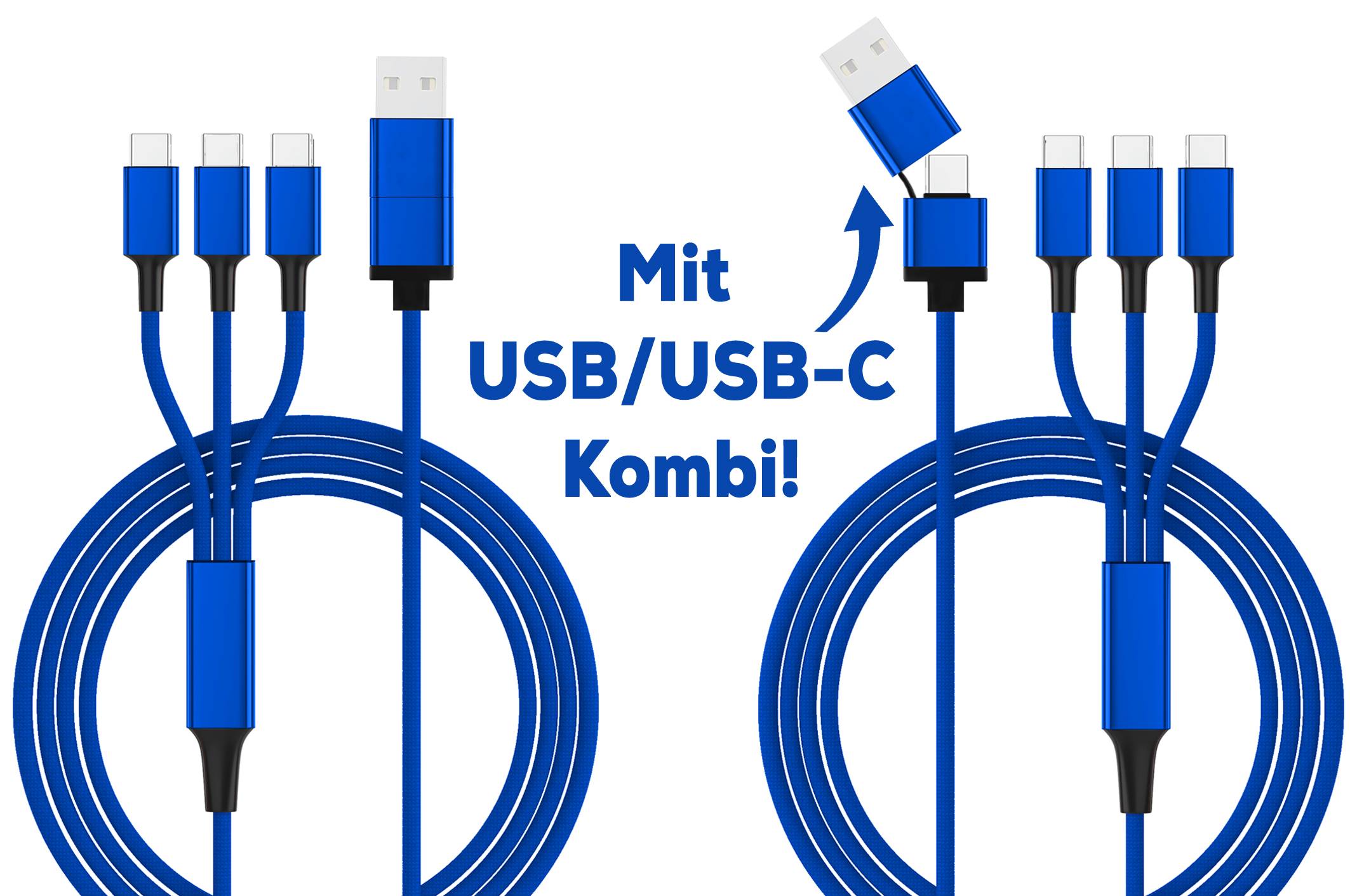 smrter Hydra TRIO Ladekabel, Typ USB-C, OTG, 120cm, blue retail Multimedia-Technik Ladekabel