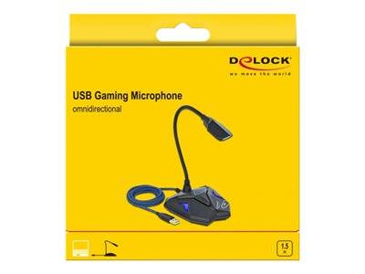 DELOCK Desktop USB Gaming Mikrofon Schwanenhals Mute Button Multimedia-Technik Mikrofone