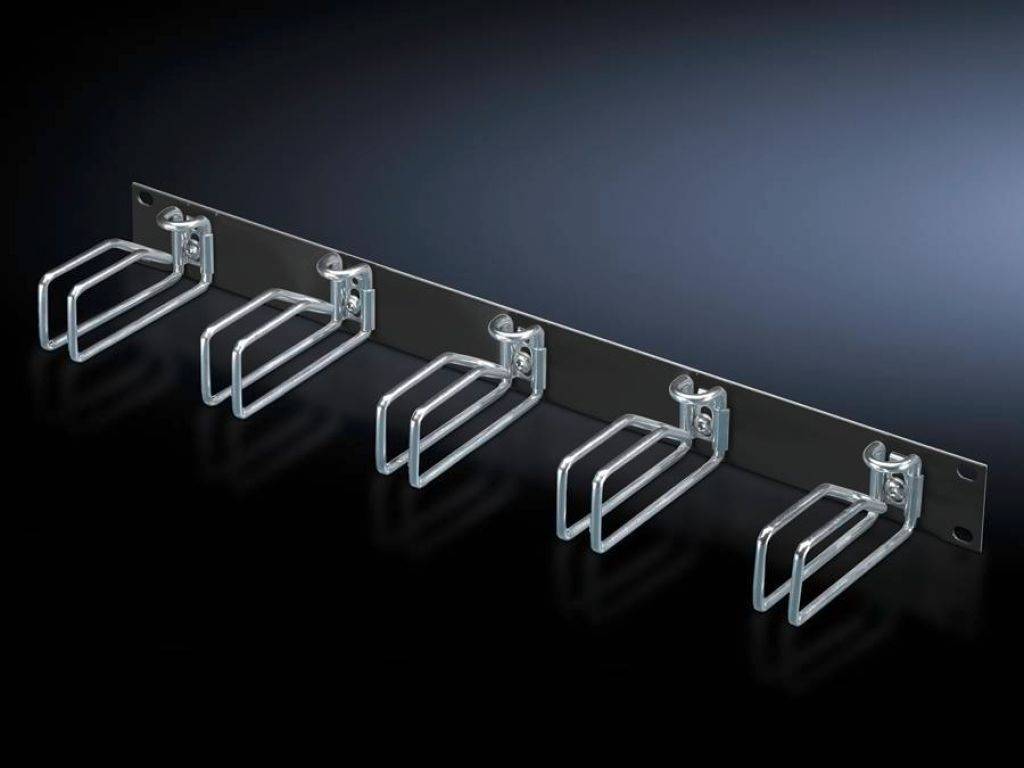 Rittal Rangierpanel 1HE HxT 43x105mm RAL 9005 Stahlbügel Multimedia-Technik 19 Zubehör