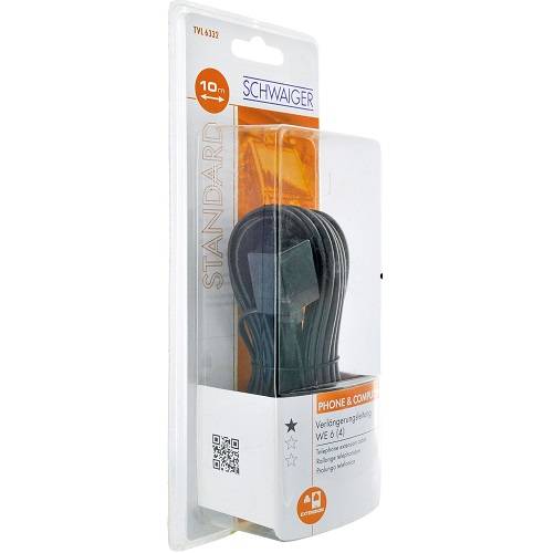 Schwaiger Telefonkabel Verl. RJ11 6P4C -> 10m Multimedia-Technik Telefonzubehör