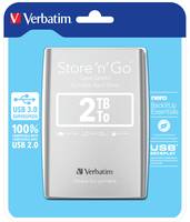 Verbatim Portables Festplattenlaufwerk Store 'n' Go USB 3.0, 2 TB, Silber Multimedia-Technik USB
