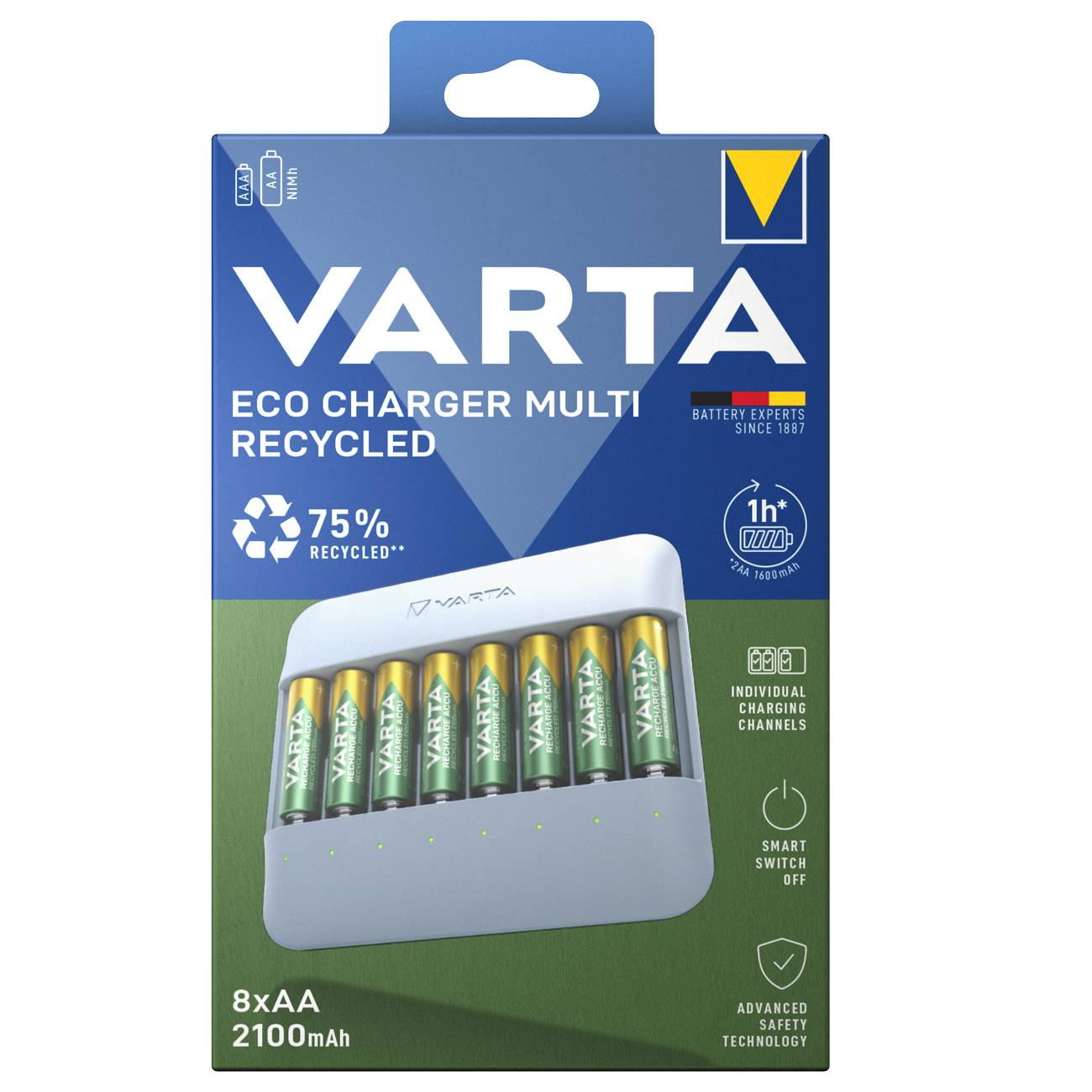 Varta Ladegerät Eco Charger Multi Recycled 8xAA56816 2100mAh Multimedia-Technik