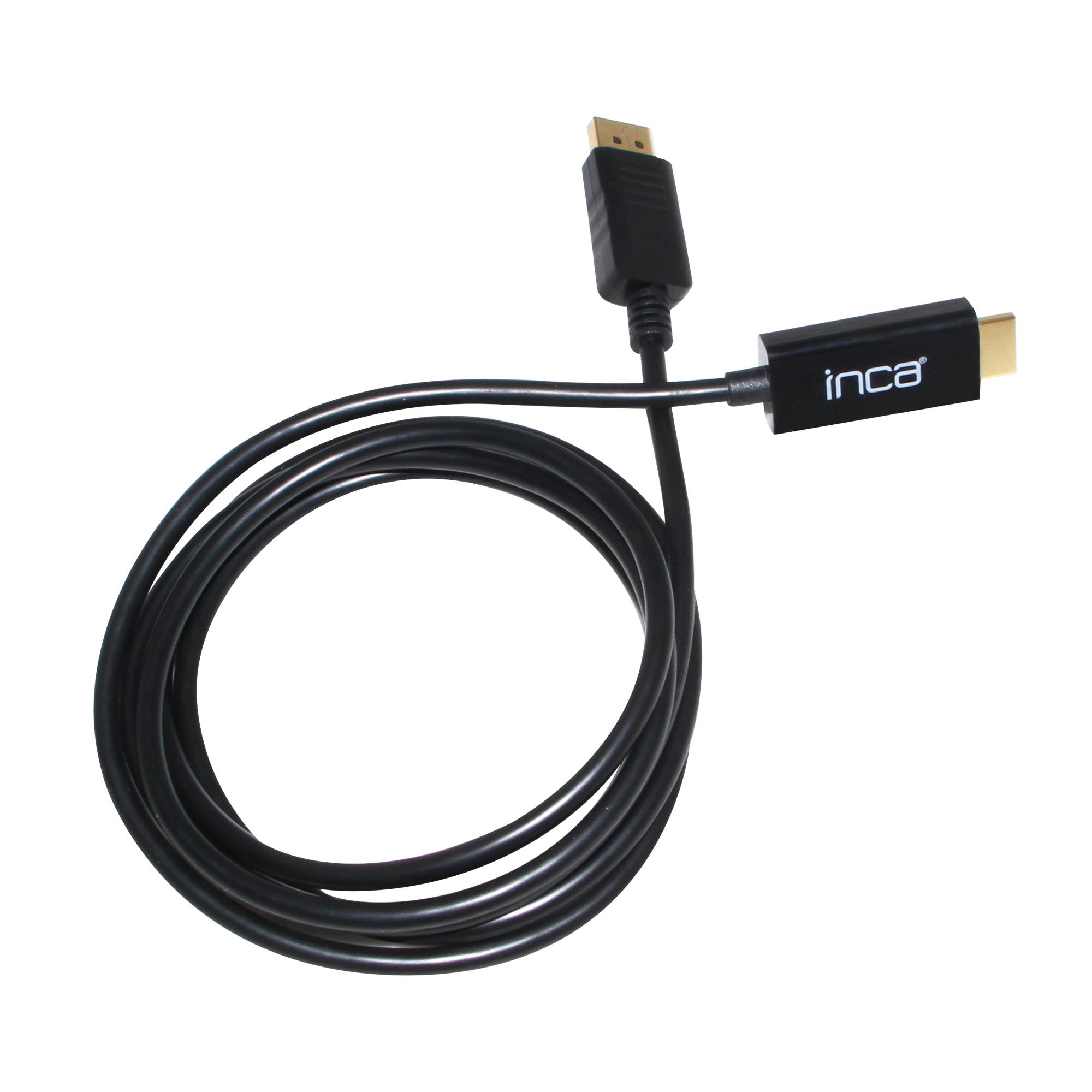 INCA DisplayPort zu HDMI,Kabellä.1,8 m,10,2 Gbit/s (max.) Multimedia-Technik Displayport-Kabel
