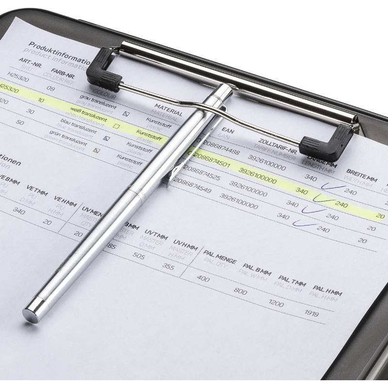 helit Klemmbrett mit Aufbewahrungsbox "the clip", A4, grau