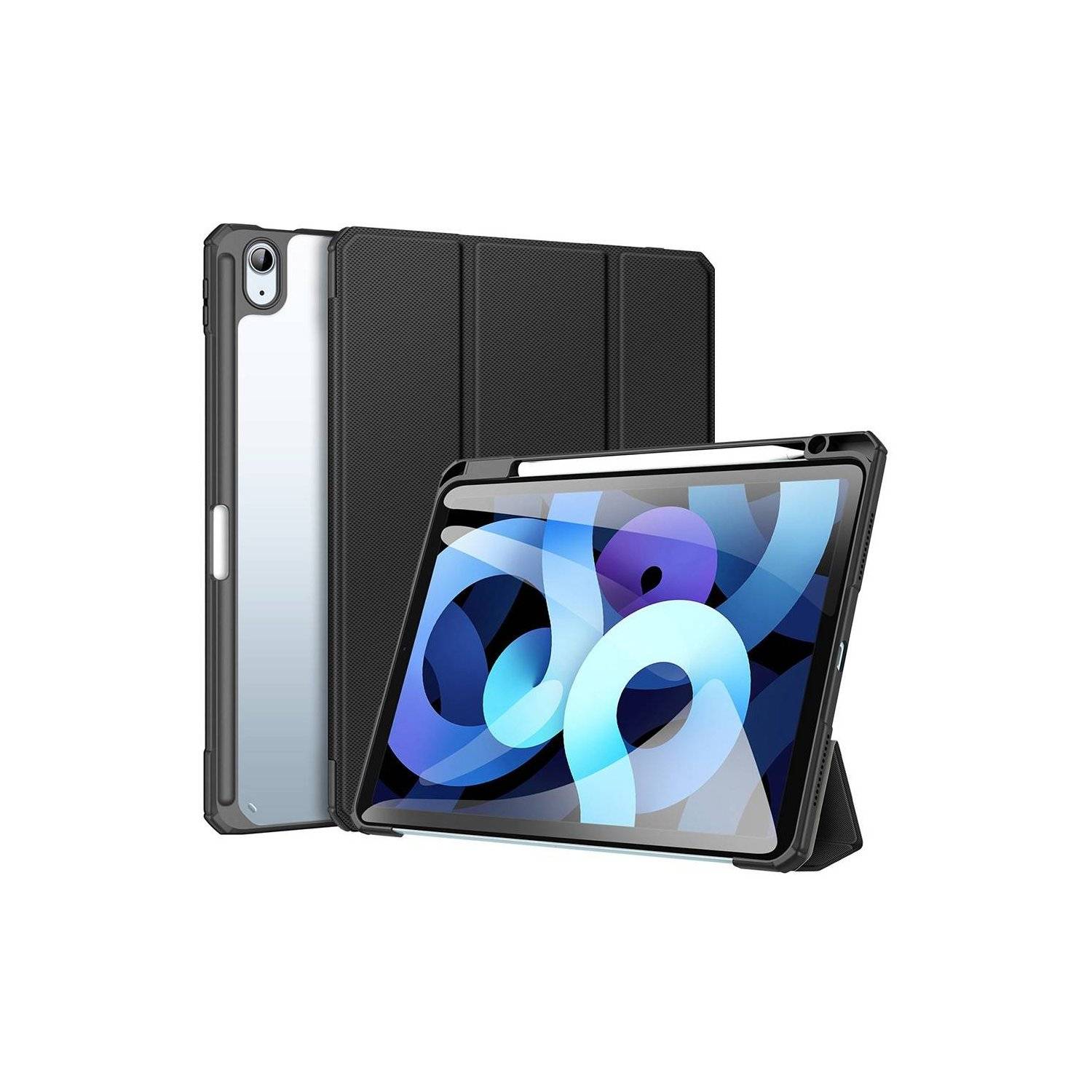 Dux Ducis Toby Eco-Leather Tablet-Ledertasche kompatibel mit iPad Pro 13" 2024 mit Smart-Sleep Funktion Wake-Up Schwarz