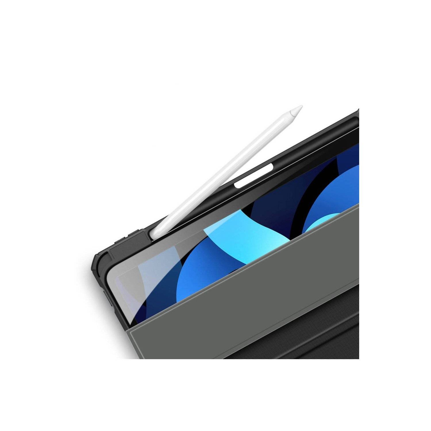 Dux Ducis Toby Eco-Leather Tablet-Ledertasche kompatibel mit iPad Air 11" 2024 mit Smart-Sleep Funktion Wake-Up Schwarz