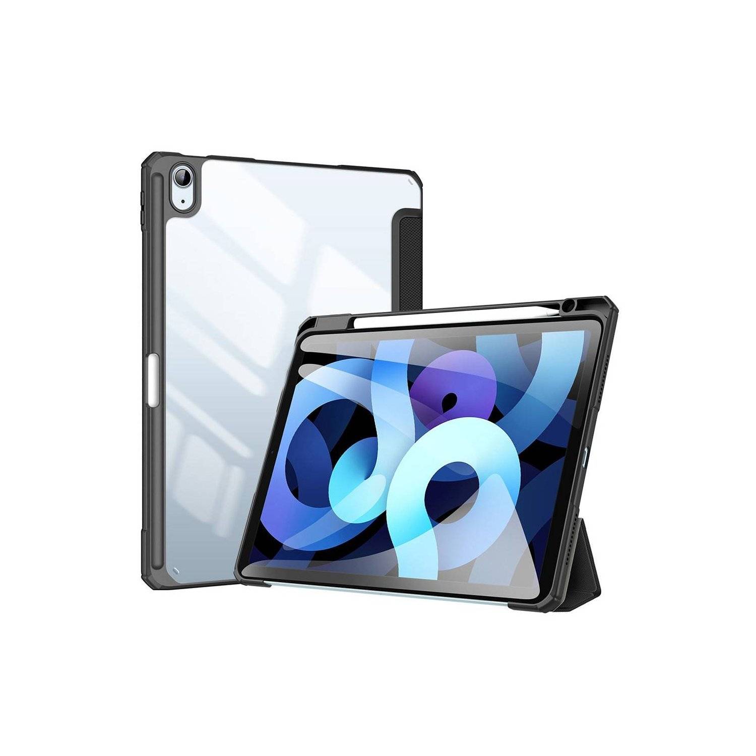 Dux Ducis Toby Eco-Leather Tablet-Ledertasche kompatibel mit iPad Air 11" 2024 mit Smart-Sleep Funktion Wake-Up Schwarz