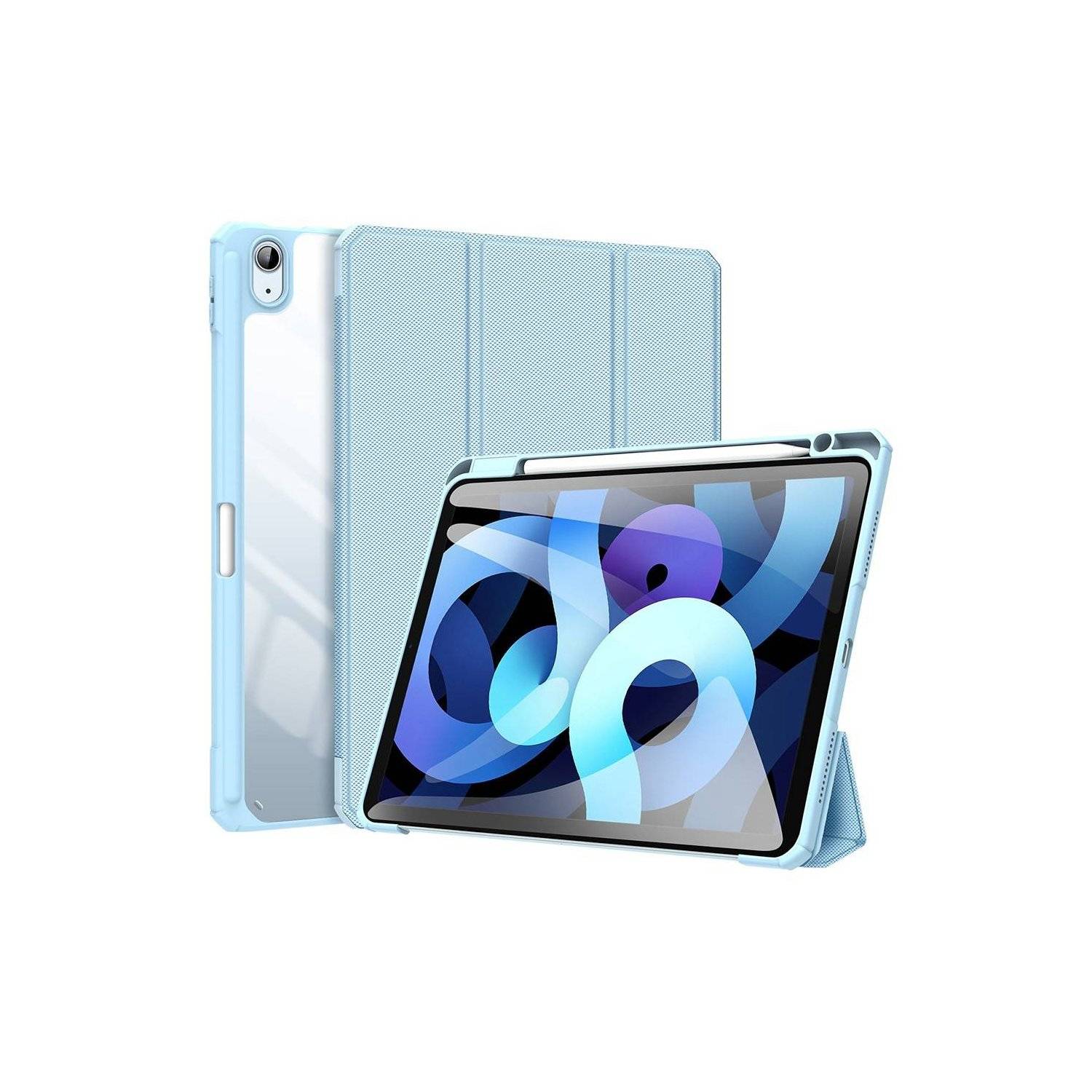 Dux Ducis Toby Eco-Leather Tablet-Ledertasche kompatibel mit iPad Air 11" 2024 mit Smart-Sleep Funktion Wake-Up Blau