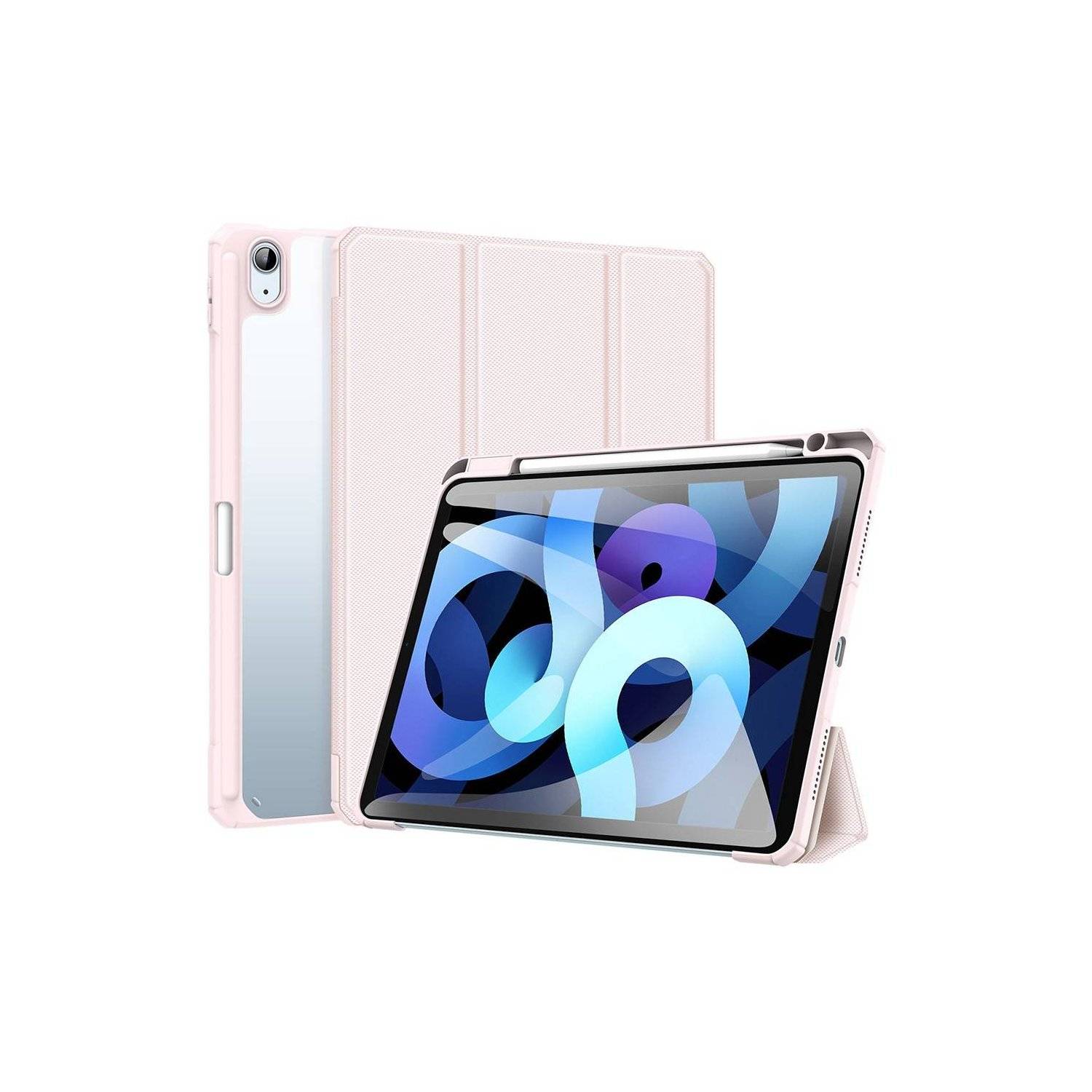 Dux Ducis Toby Eco-Leather Tablet-Ledertasche kompatibel mit iPad Air 11" 2024 mit Smart-Sleep Funktion Wake-Up Pink