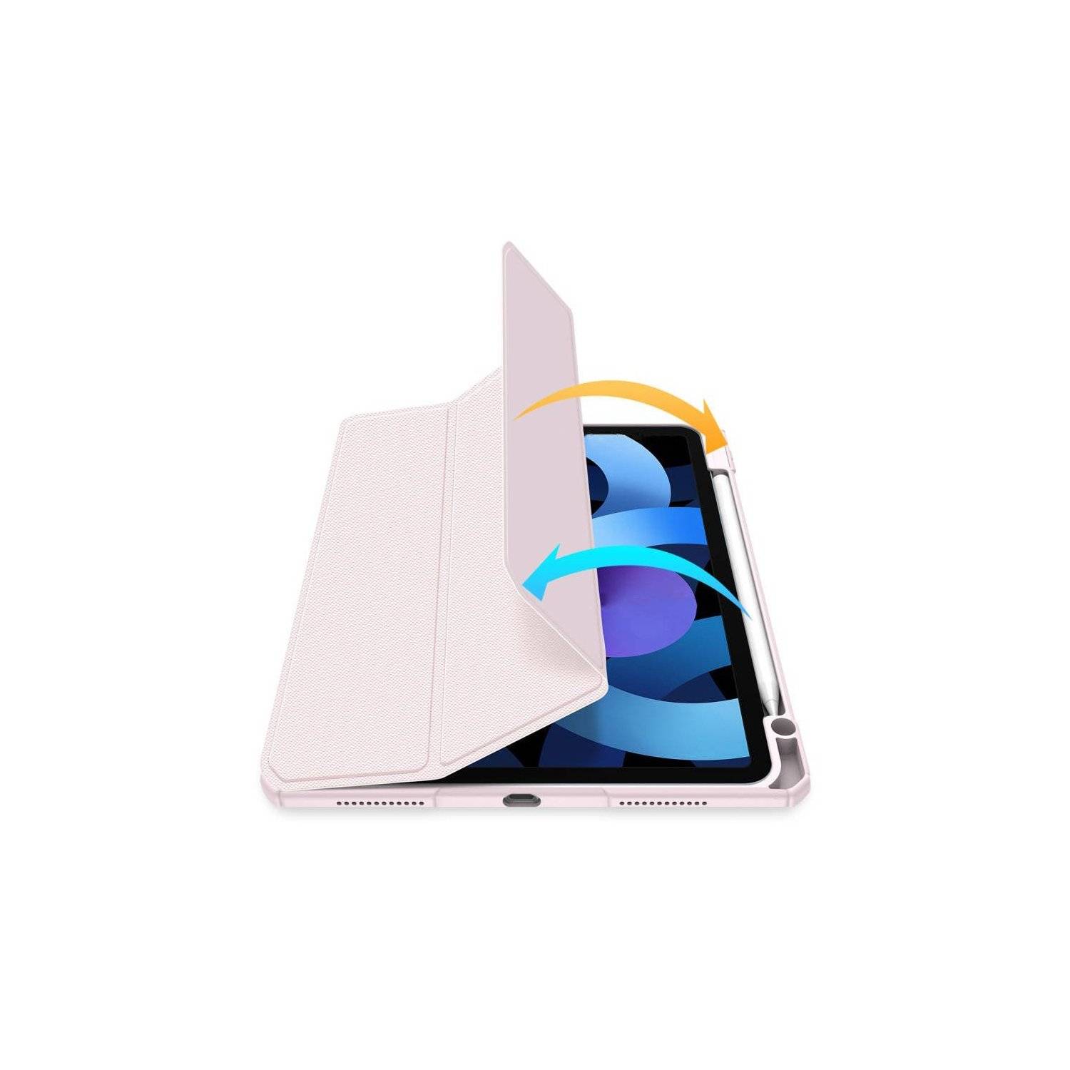 Dux Ducis Toby Eco-Leather Tablet-Ledertasche kompatibel mit iPad Air 11" 2024 mit Smart-Sleep Funktion Wake-Up Pink