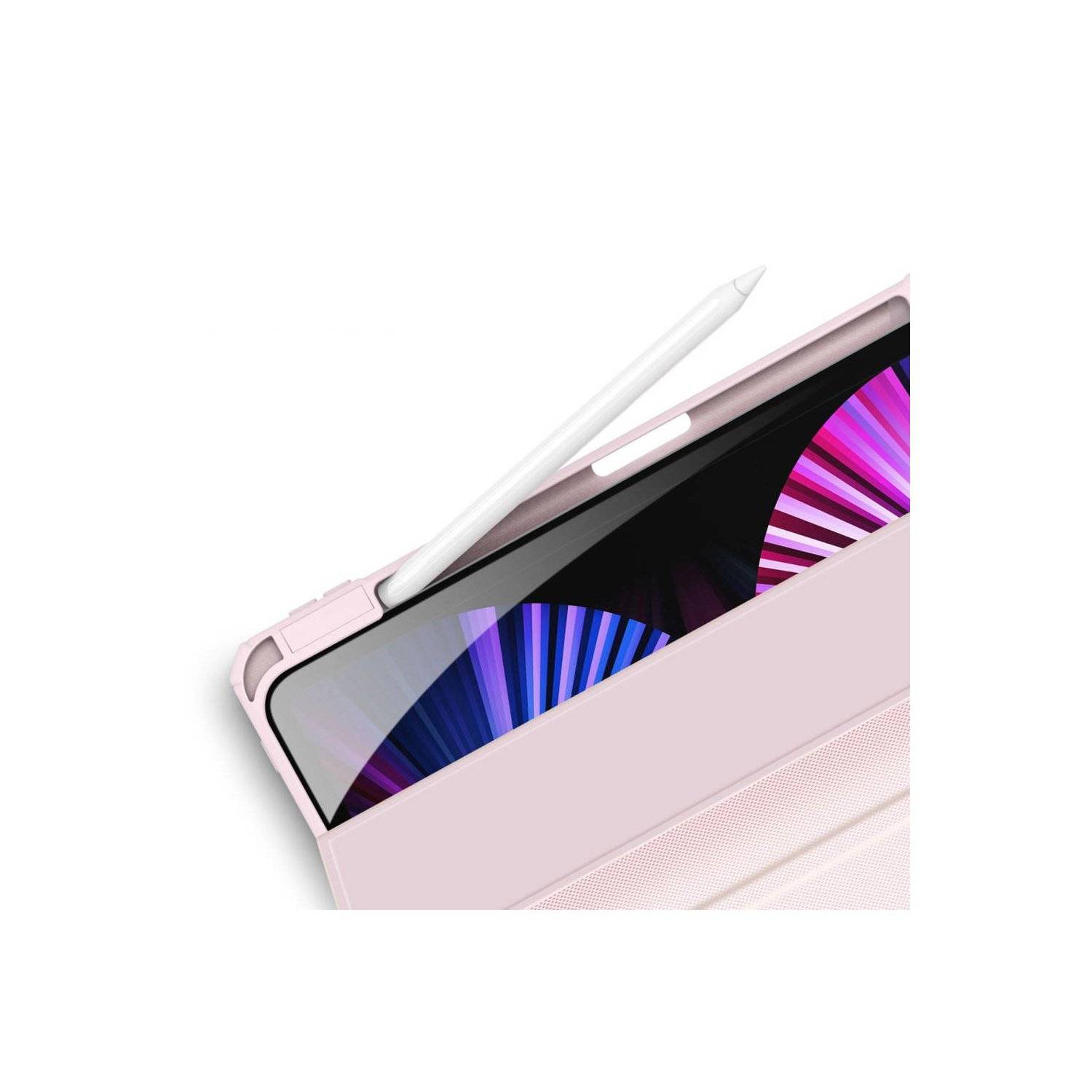 Dux Ducis Toby Eco-Leather Tablet-Ledertasche kompatibel mit iPad Air 11" 2024 mit Smart-Sleep Funktion Wake-Up Pink