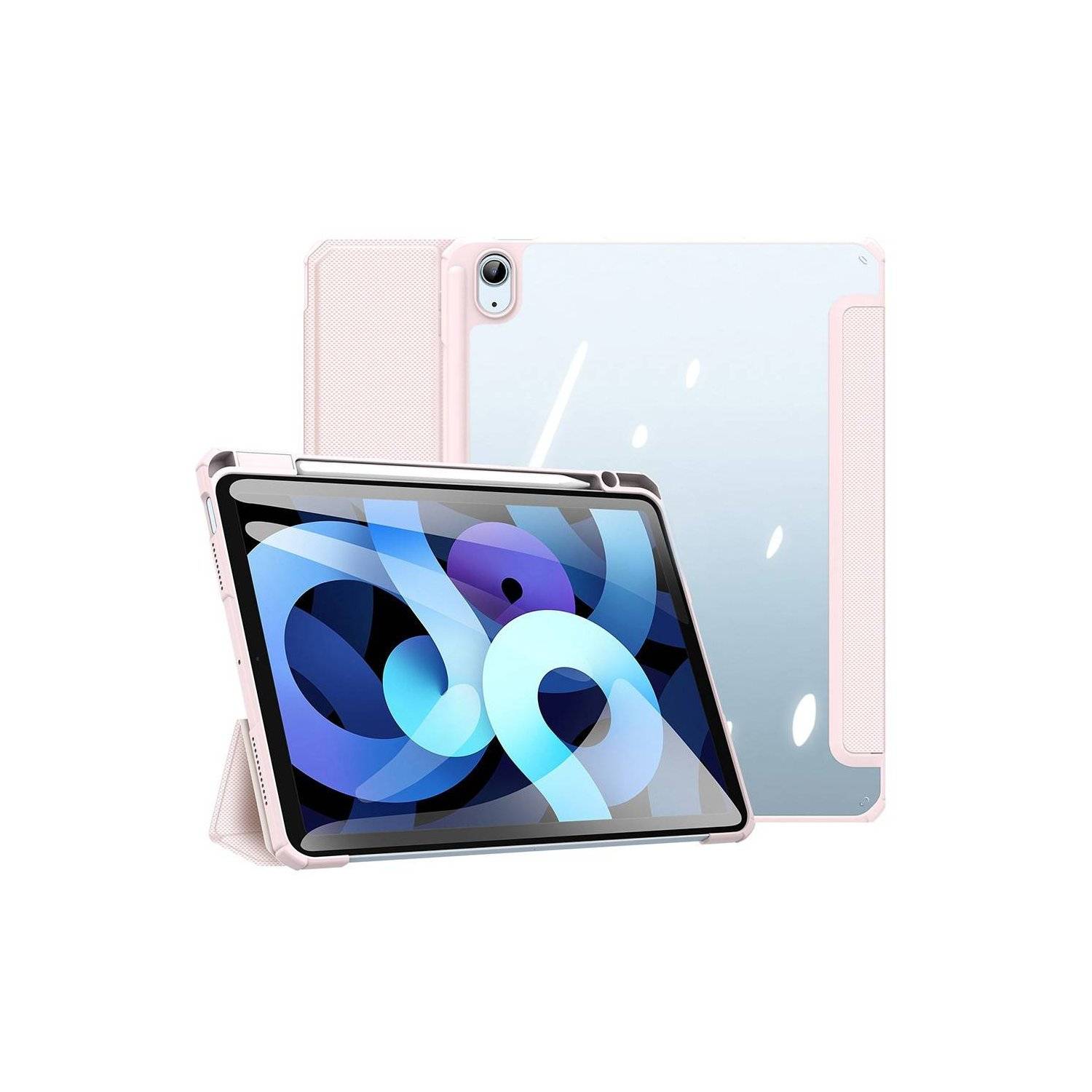 Dux Ducis Toby Eco-Leather Tablet-Ledertasche kompatibel mit iPad Air 11" 2024 mit Smart-Sleep Funktion Wake-Up Pink