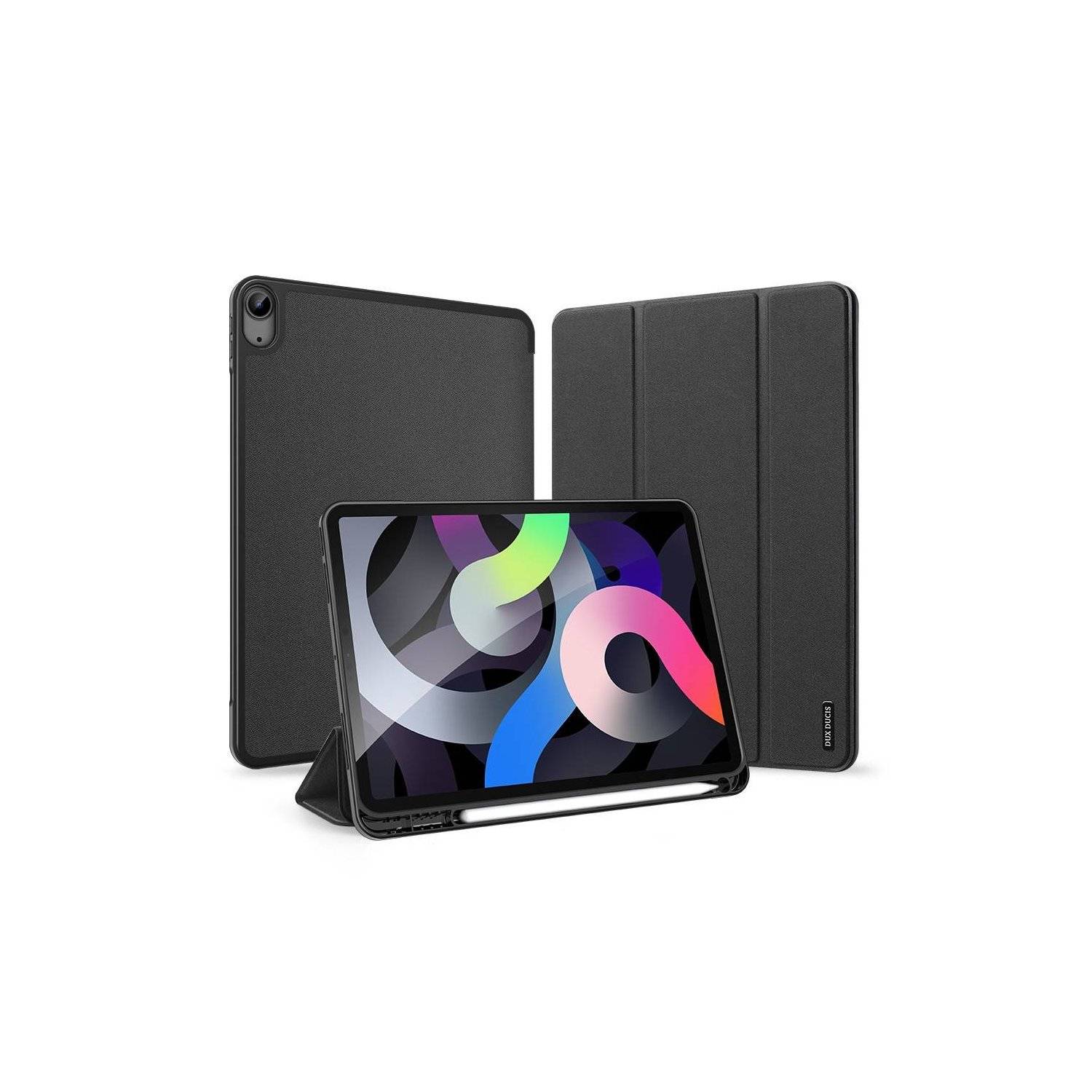 Dux Ducis Buch Tasche Hartschale mit Smart Sleep Standfunktion kompatibel mit iPad Air 11" 2024 Tablet Hülle Schwarz